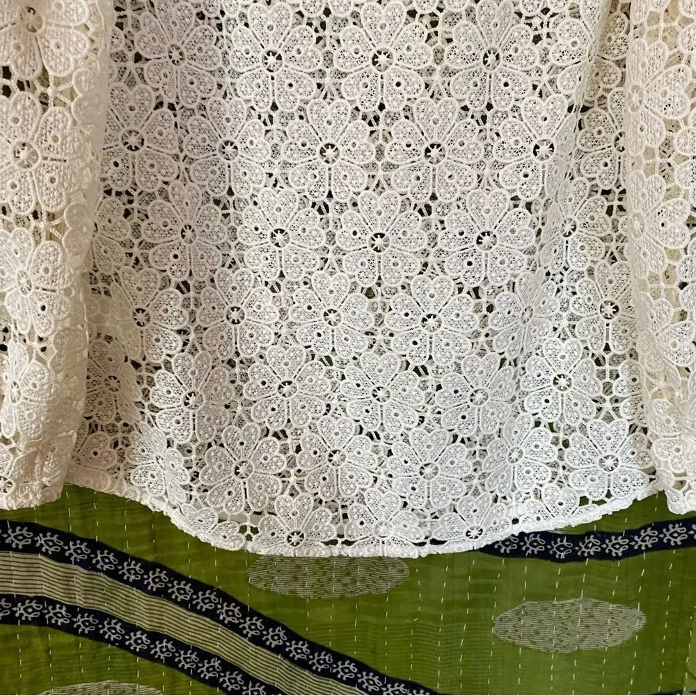 NWOT Kate Spade New York Ivory Daisy Lace Blouse Size 0